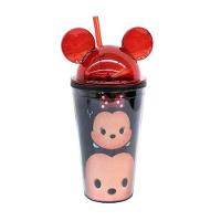 Copo Preto Canudo E Orelhas Mickey & Minnie Tsum Tsum 450 Ml - 1