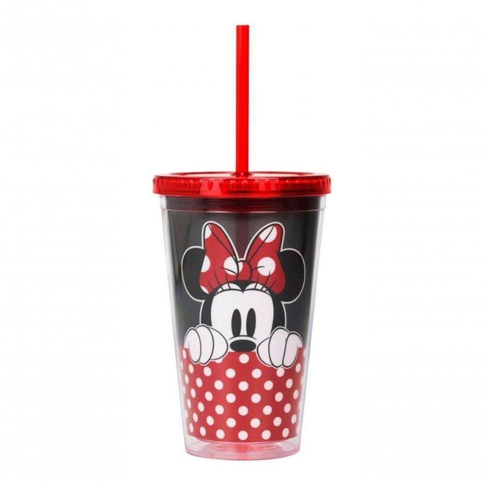 Copo Plástico Infantil Canudo Minnie 450ml - Disney - 1