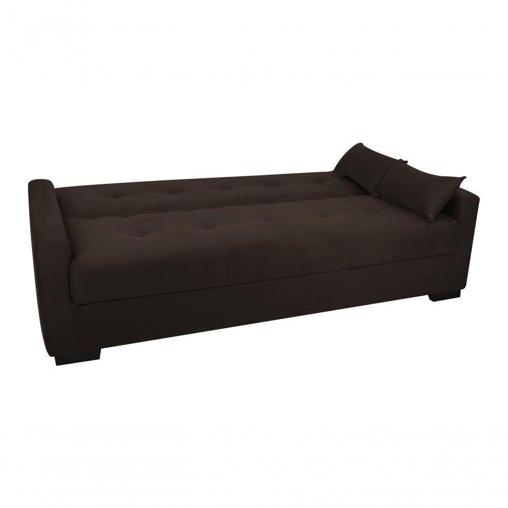 Sofá Cama Lavínia 3 Lugares Suede Marrom Matrix - 4