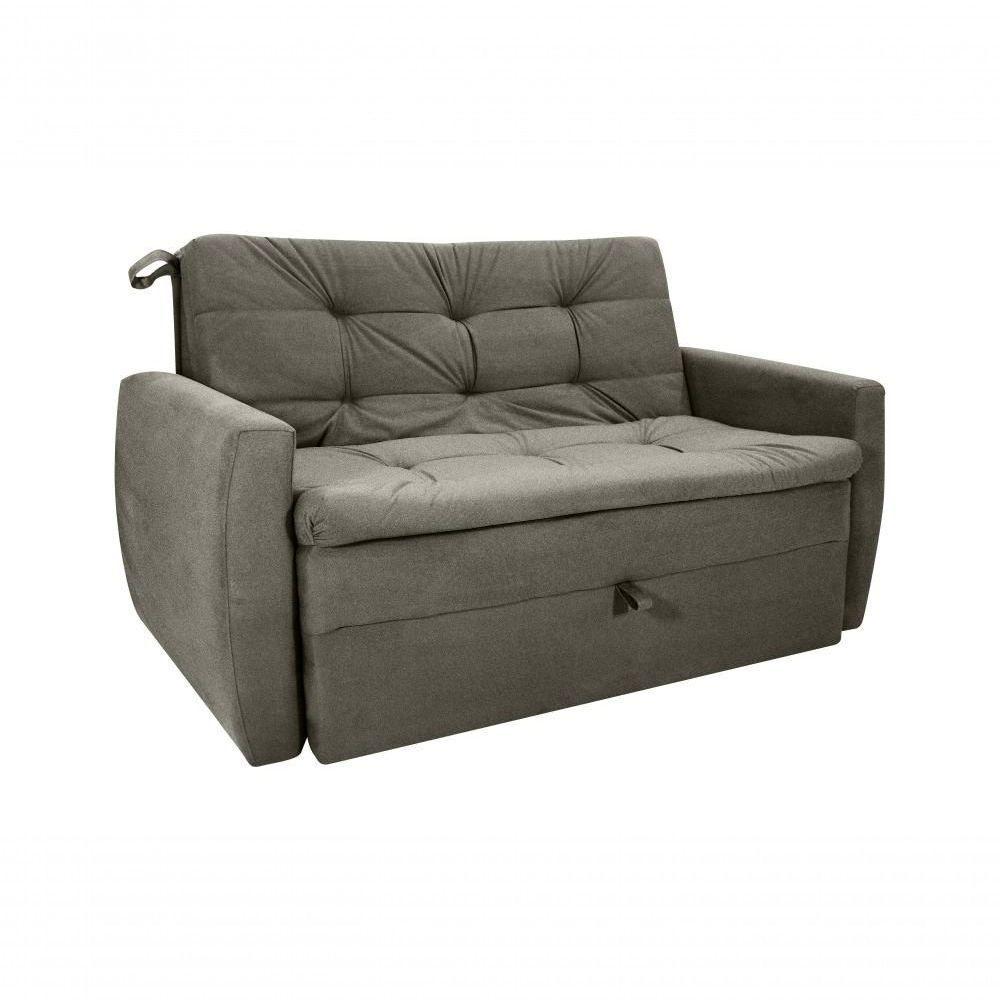 Sofá Cama Meg 2 Lugares Veludo Turkey Marrom Matrix - 1