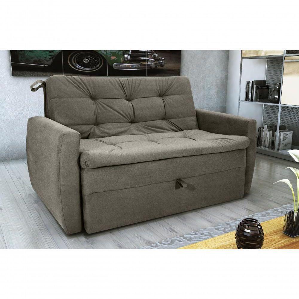 Sofá Cama Meg 2 Lugares Veludo Turkey Marrom Matrix - 3