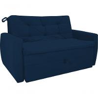 Sofá Cama Meg 2 Lugares Suede Azul Matrix - 1