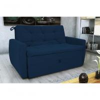 Sofá Cama Meg 2 Lugares Suede Azul Matrix - 3