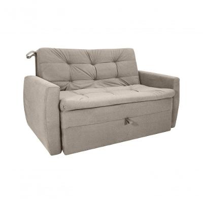Sofá Cama Meg 2 Lugares Veludo Turkey Capuccino Matrix