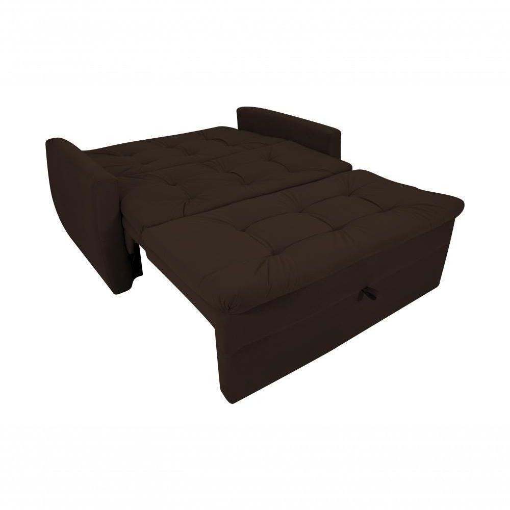 Sofá Cama Meg 2 Lugares Suede Marrom Matrix - 2
