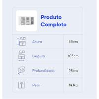 Armário Aéreo Florença 105cm Com 3 Portas Itatiaia Branco - 2