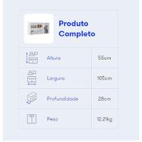 Armário Aéreo Florença 105cm Com 3 Portas Branco Itatiaia Branco - 2