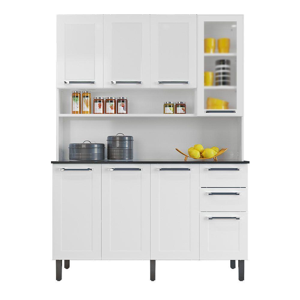 Kit Cozinha Florença 140cm Com 8 Portas E 2 Gavetas Itatiaia Branco - 2