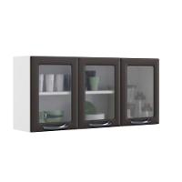 Armário Aéreo New Premium 120cm 3 Portas Com Vidro Itatiaia Grafite - 1