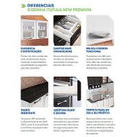 Armário Aéreo New Premium 120cm 3 Portas Com Vidro Itatiaia Grafite - 2