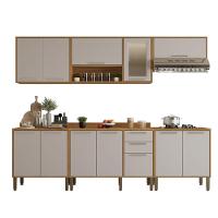 Cozinha Compacta Cooktop 12 Portas 2 Gavetas Paris Sallêto Cinamomo Com Off White - 1