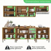 Cozinha Compacta Cooktop 12 Portas 2 Gavetas Paris Sallêto Cinamomo Com Off White - 8