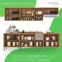 Cozinha Compacta Cooktop 12 Portas 2 Gavetas Paris Sallêto Cinamomo Com Off White - 9