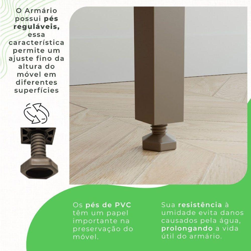 Cozinha Compacta Cooktop 12 Portas 2 Gavetas Paris Sallêto Cinamomo Com Grafite - 6