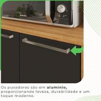 Cozinha Compacta Cooktop 12 Portas 2 Gavetas Paris Sallêto Cinamomo Com Grafite - 8