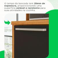 Cozinha Compacta 2 Peças 5 Portas 2 Gavetas Paris Sallêto Cinamomo Com Grafite - 3