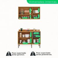 Cozinha Compacta 2 Peças 5 Portas 2 Gavetas Paris Sallêto Cinamomo Com Grafite - 6