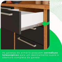 Cozinha Compacta 2 Peças 5 Portas 2 Gavetas Paris Sallêto Cinamomo Com Grafite - 8
