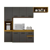 Cozinha Compacta Suspensa 8 Portas 1 Gaveta Brisa Chf Móveis Cinamomo Com Grafite - 6