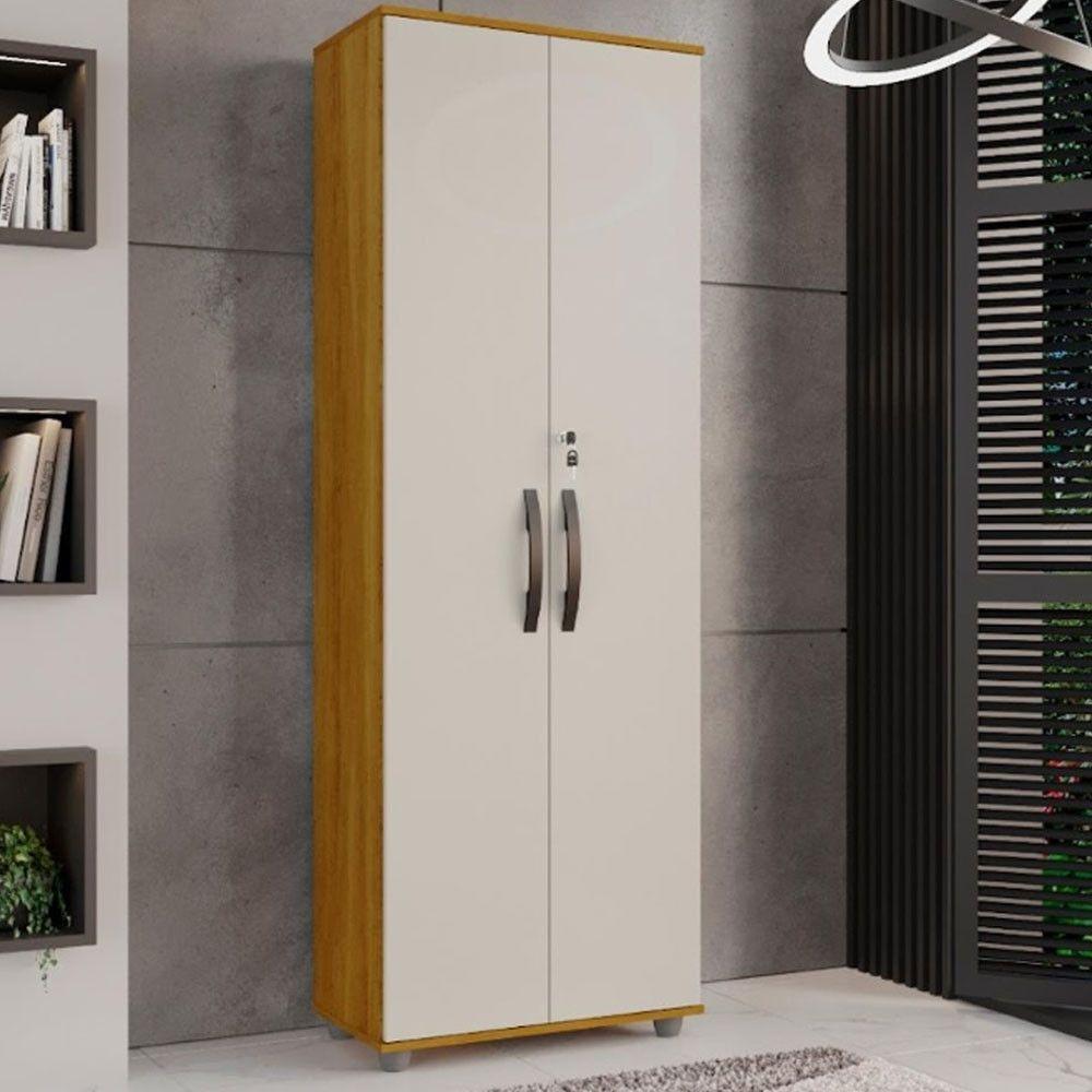 Armário Multiuso 2 Portas Caio Chf Móveis Cinamomo Com Off White - 1