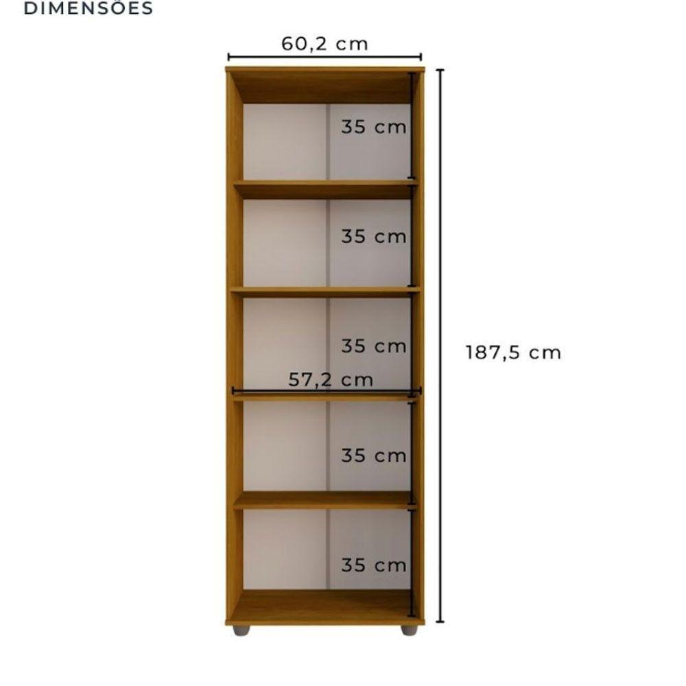 Armário Multiuso 2 Portas Caio Chf Móveis Cinamomo Com Off White - 4
