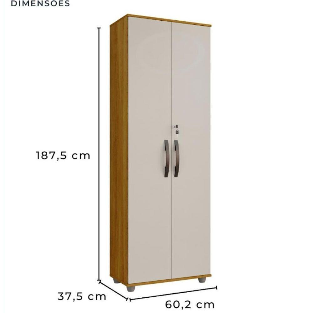 Armário Multiuso 2 Portas Caio Chf Móveis Cinamomo Com Off White - 5