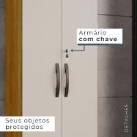 Armário Multiuso 2 Portas Caio Chf Móveis Cinamomo Com Off White - 2