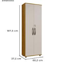 Armário Multiuso 2 Portas Caio Chf Móveis Cinamomo Com Off White - 5