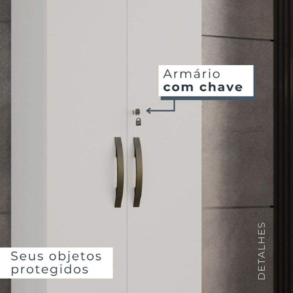 Armário Multiuso 2 Portas Caio Chf Móveis Branco - 4
