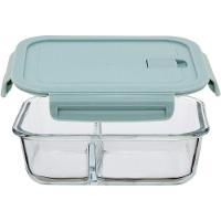 Pote Hermético Com 2 Divisoes Vidro Temperado 1l 21x16x7cm Transparente - 1