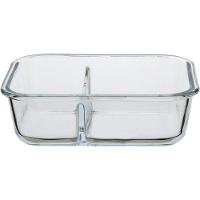 Pote Hermético Com 2 Divisoes Vidro Temperado 1l 21x16x7cm Transparente - 3