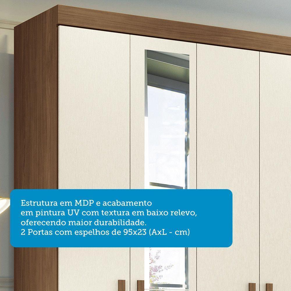 Guarda Roupas 8 Portas E 4 Gavetas Com Espelho Master New Santos Andirá Jatoba-areia - 7