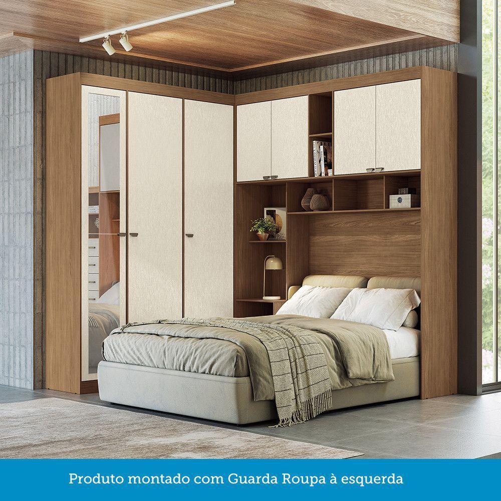 Guarda Roupas De Canto Com 7 Portas E 4 Gavetas E Cabeceira Lugano Santos Andirá Jatoba-areia - 7
