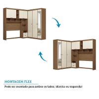 Guarda Roupas De Canto Com 7 Portas E 4 Gavetas E Cabeceira Lugano Santos Andirá Jatoba-areia - 8