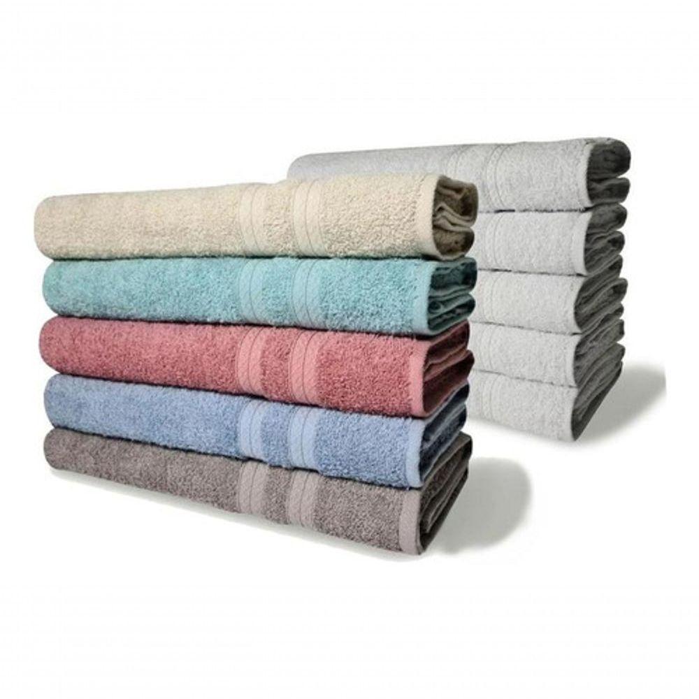 Kit 10 Toalhas Gigante Lisboa 100% Algodão Sortido + Branco - 1