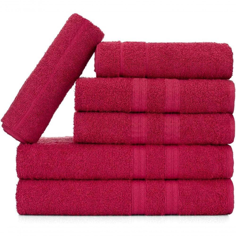 Jogo De Toalhas Gigante Itália Soft 2 Banhão + 2 Rosto + 2 Tapete Luxo 100% Algodão - Rosa - 1