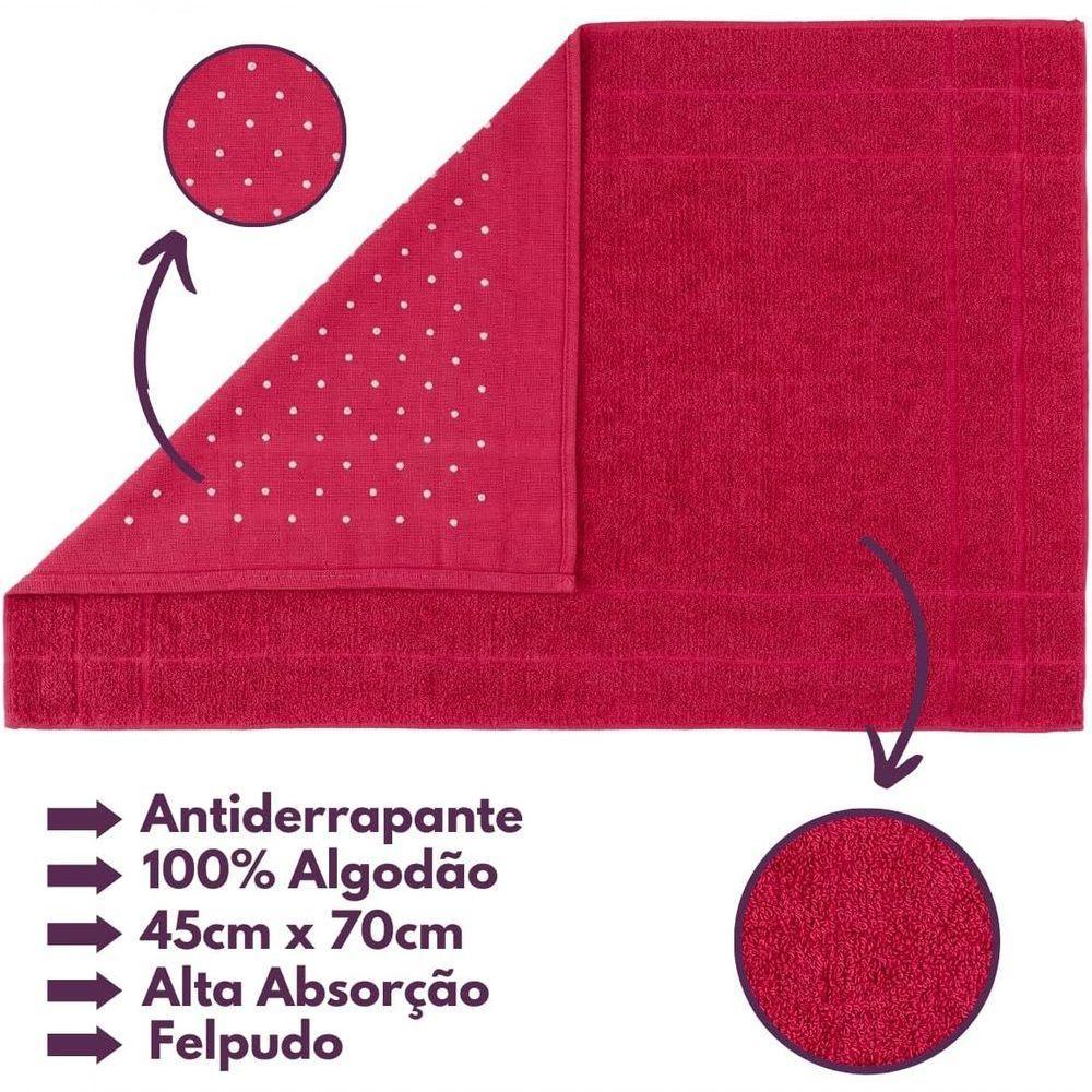 Jogo De Toalhas Gigante Itália Soft 2 Banhão + 2 Rosto + 2 Tapete Luxo 100% Algodão - Rosa - 5