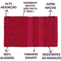 Jogo De Toalhas Gigante Itália Soft 2 Banhão + 2 Rosto + 2 Tapete Luxo 100% Algodão - Rosa - 8