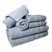 Jogo De Toalhas 6 Pçs Luxo 2 Banho 2 Rosto 2 Tapete Azul - 1