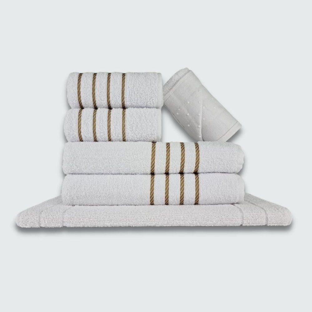 Jogo De Toalha 6 Peças Coleção Montreal 100% Algodão Branco - 2