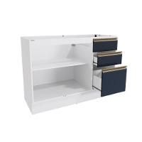 Balcão De Pia Celeste Kappesberg 100% Mdf 2 Portas 3 Gavetas Branco/azul 120cm - 4