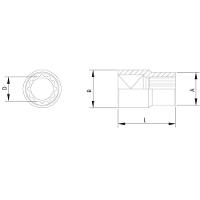 Soquete Estriado Em Aço Cromo Vanádio 8 Mm - Encaixe 1/4" Tramontina Pro Tramontina - 2