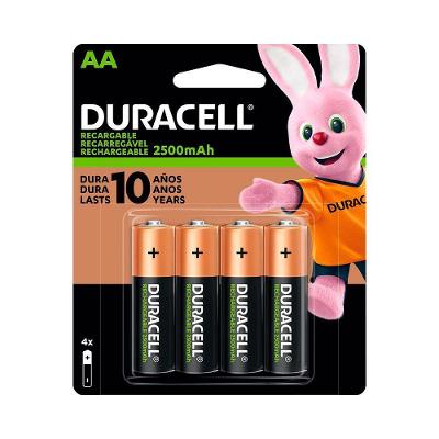 Pilha Recarregável Duracell Aa 2500 Mah C- 4 Unidades - Ac2474