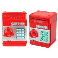 Mini Cofre Eletrônico Digital Senha 4 Dígitos Notas E Moedas (vermelho) - 3