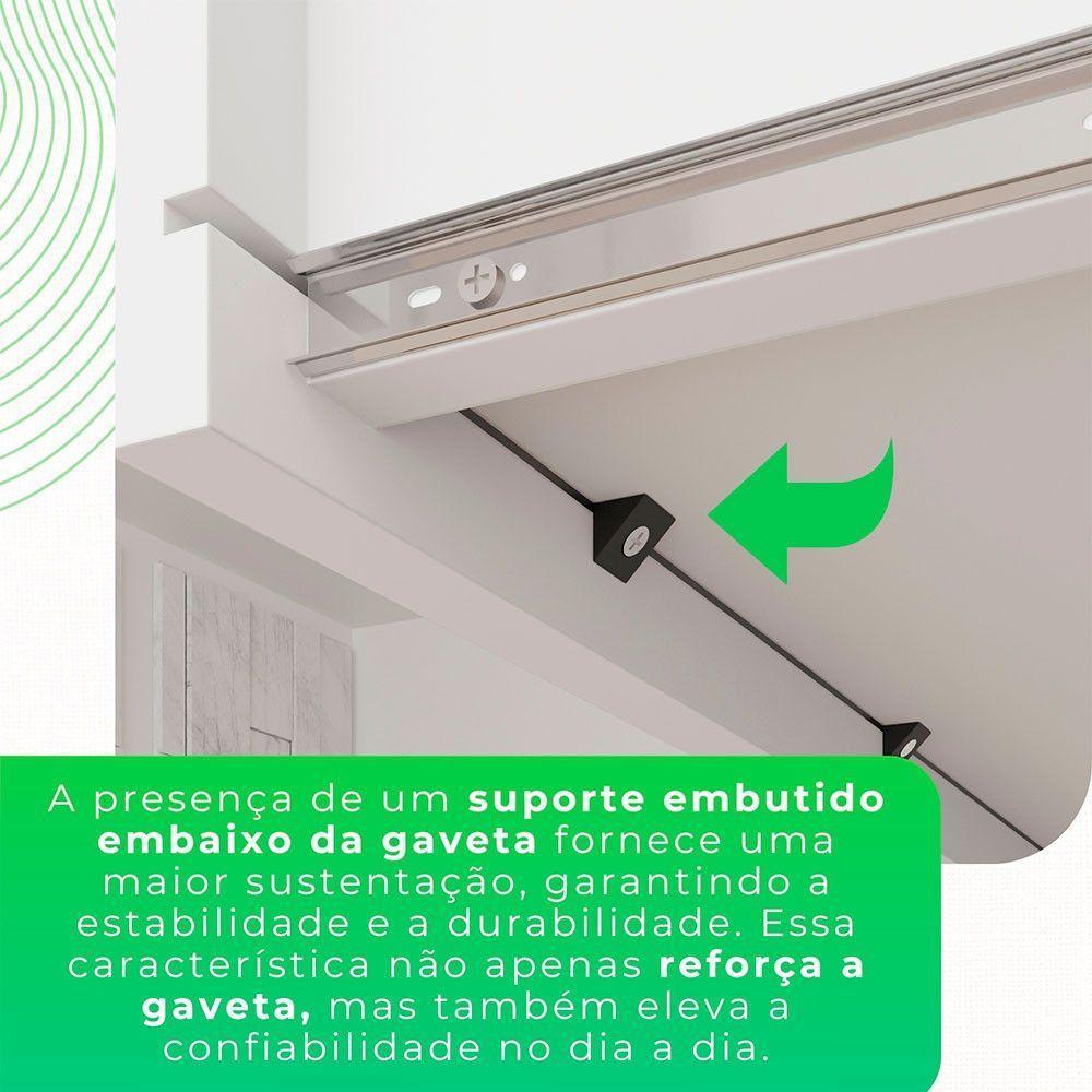 Guarda-roupa Casal Com Pé 4 Portas 2 Gavetas Recife Sallêto Branco - 7