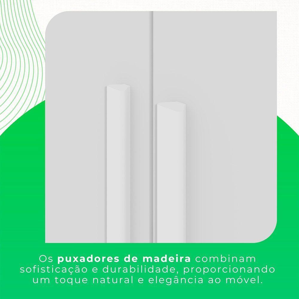 Guarda-roupa Casal Com Pé 4 Portas 2 Gavetas Recife Sallêto Branco - 8
