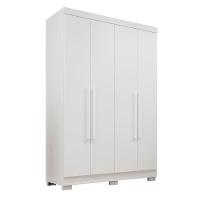 Guarda-roupa Casal Com Pé 4 Portas 2 Gavetas Recife Sallêto Branco - 3