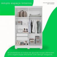 Guarda-roupa Casal Com Pé 4 Portas 2 Gavetas Recife Sallêto Branco - 9