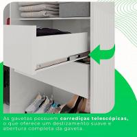 Guarda-roupa Casal Com Pé 4 Portas 2 Gavetas Recife Sallêto Branco - 10