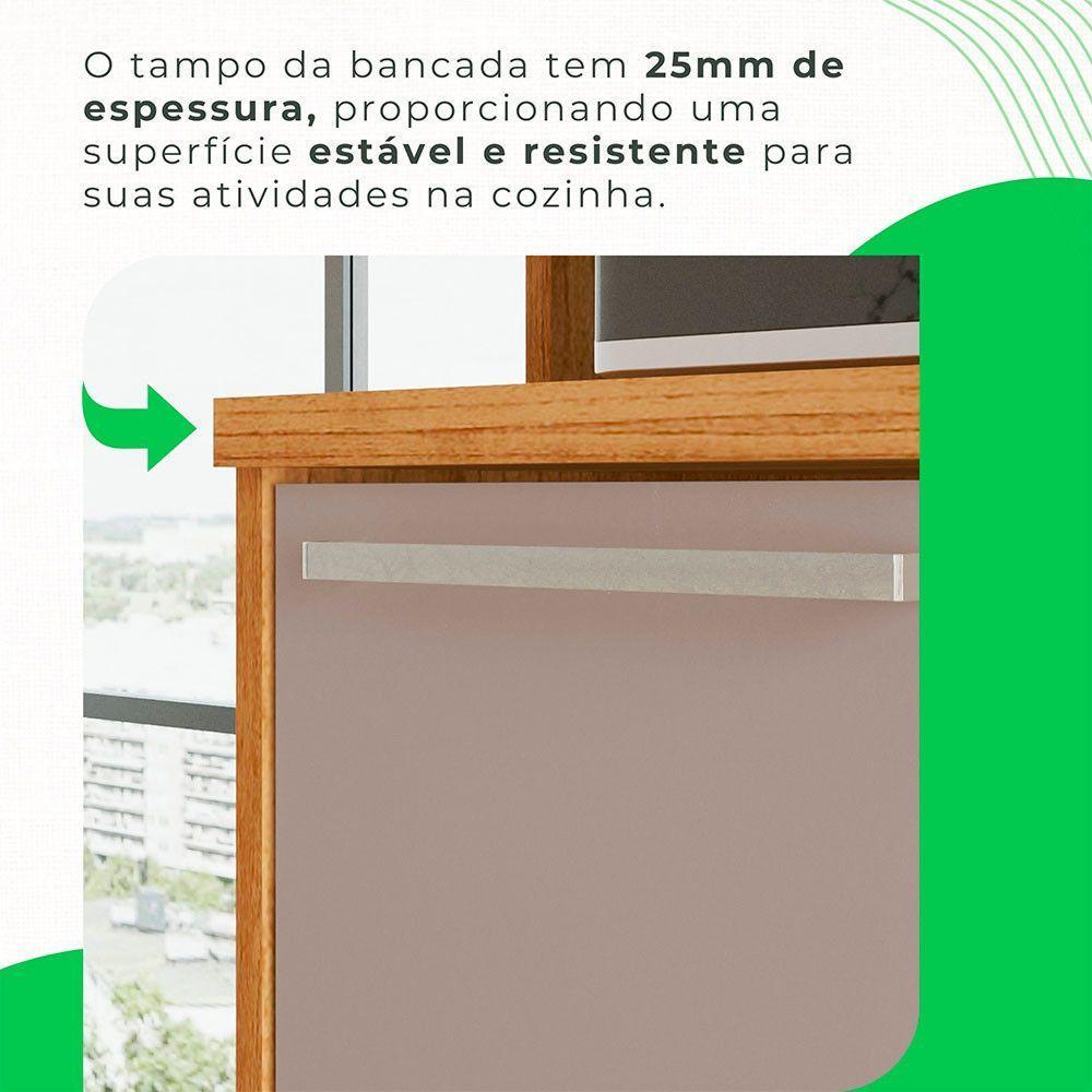 Cozinha Compacta 4 Peças 9 Portas 2 Gavetas Paris Sallêto Cinamomo Com Off White - 2